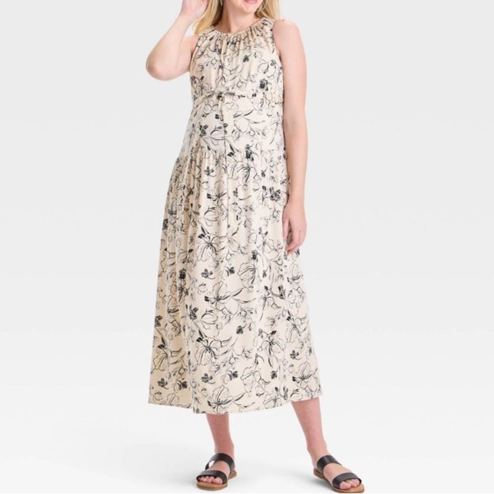 Tie Front Maxi Maternity Dress - Isabel Maternity by Ingrid & Isabel